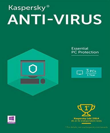 Kaspersky Anti-Virus 2016 1 Year 3 PC Game Cover