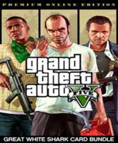 Grand Theft Auto V GTA 5 - Premium Online Edition & Great White Shark Card Bundle Game Cover